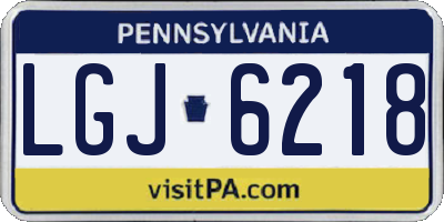 PA license plate LGJ6218