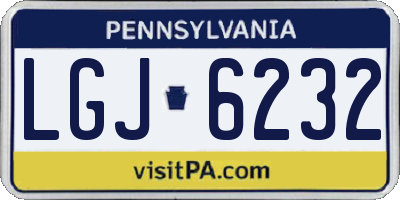 PA license plate LGJ6232