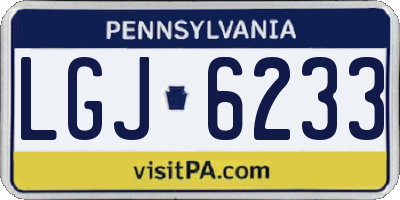 PA license plate LGJ6233