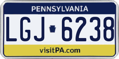 PA license plate LGJ6238
