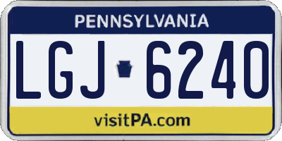 PA license plate LGJ6240
