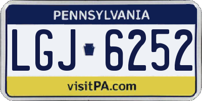 PA license plate LGJ6252