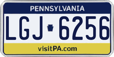 PA license plate LGJ6256