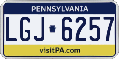 PA license plate LGJ6257