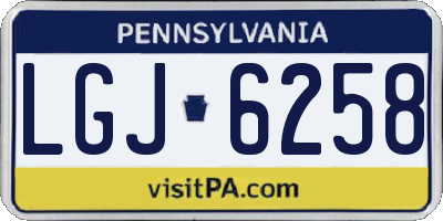 PA license plate LGJ6258