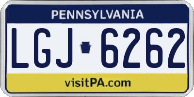PA license plate LGJ6262