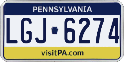 PA license plate LGJ6274