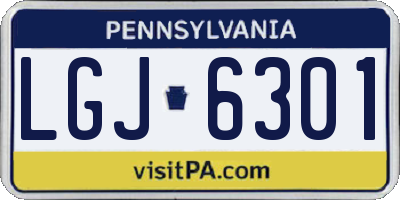 PA license plate LGJ6301