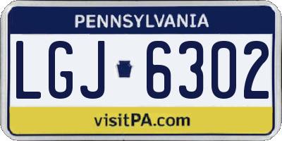 PA license plate LGJ6302