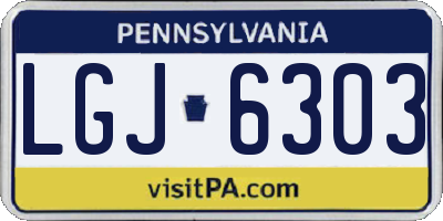 PA license plate LGJ6303