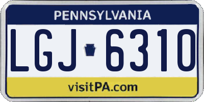 PA license plate LGJ6310