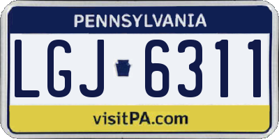 PA license plate LGJ6311