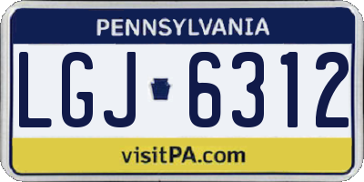 PA license plate LGJ6312