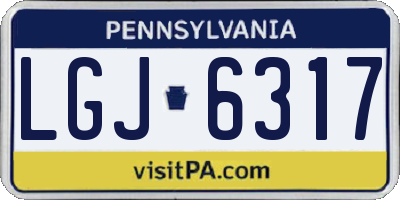 PA license plate LGJ6317