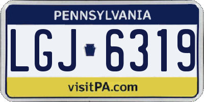 PA license plate LGJ6319
