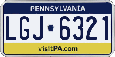 PA license plate LGJ6321