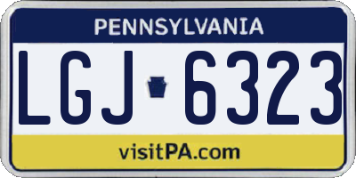 PA license plate LGJ6323