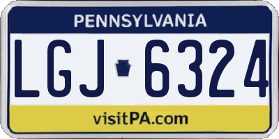 PA license plate LGJ6324