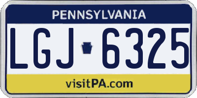 PA license plate LGJ6325