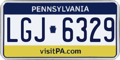 PA license plate LGJ6329