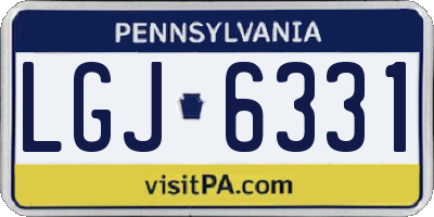 PA license plate LGJ6331