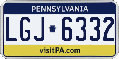 PA license plate LGJ6332