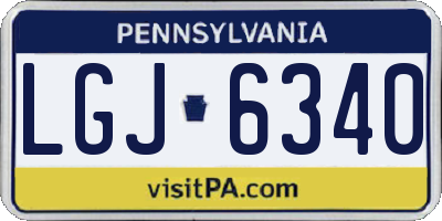 PA license plate LGJ6340