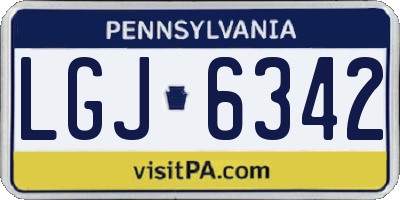 PA license plate LGJ6342