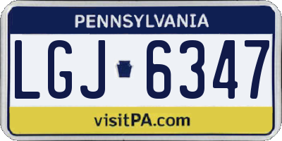 PA license plate LGJ6347