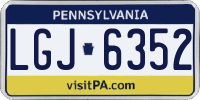PA license plate LGJ6352