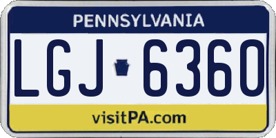 PA license plate LGJ6360