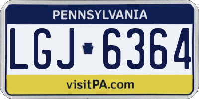 PA license plate LGJ6364