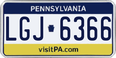 PA license plate LGJ6366