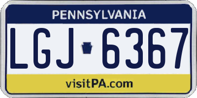 PA license plate LGJ6367