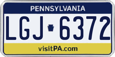 PA license plate LGJ6372