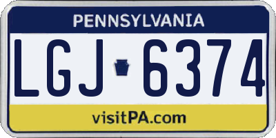PA license plate LGJ6374