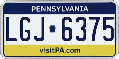 PA license plate LGJ6375