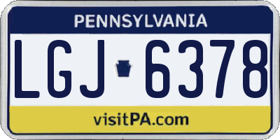 PA license plate LGJ6378