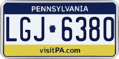 PA license plate LGJ6380