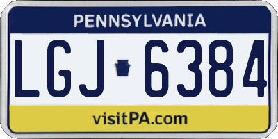 PA license plate LGJ6384
