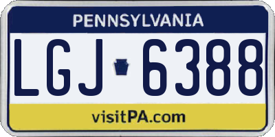 PA license plate LGJ6388