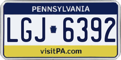 PA license plate LGJ6392