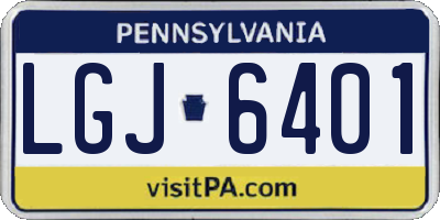 PA license plate LGJ6401