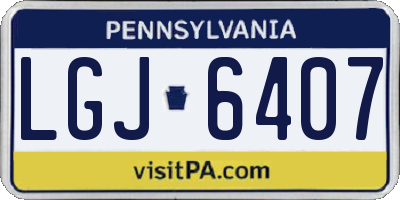 PA license plate LGJ6407