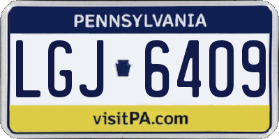 PA license plate LGJ6409