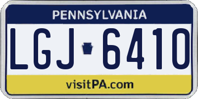 PA license plate LGJ6410