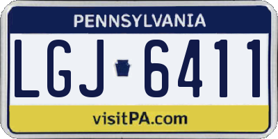 PA license plate LGJ6411