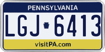 PA license plate LGJ6413