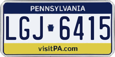 PA license plate LGJ6415
