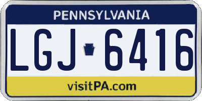 PA license plate LGJ6416